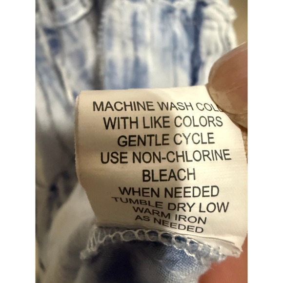 Spiaggia Dolce Womens Navy White Tie Dye Cotton Tiered Mini Dress Tassel Size M - Picture 8 of 12